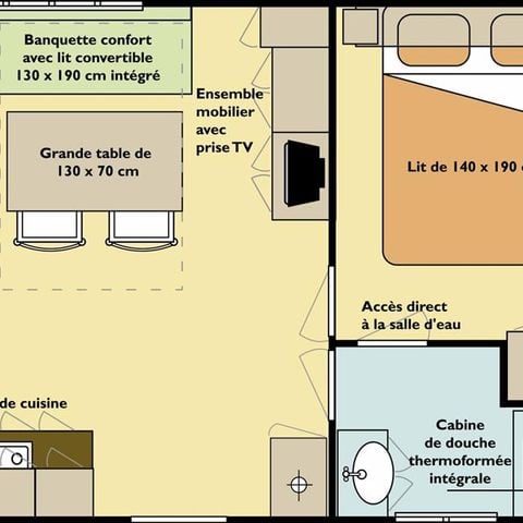 Mobile home 4 persons - Mobil Home Super Mercure - 2 bedrooms