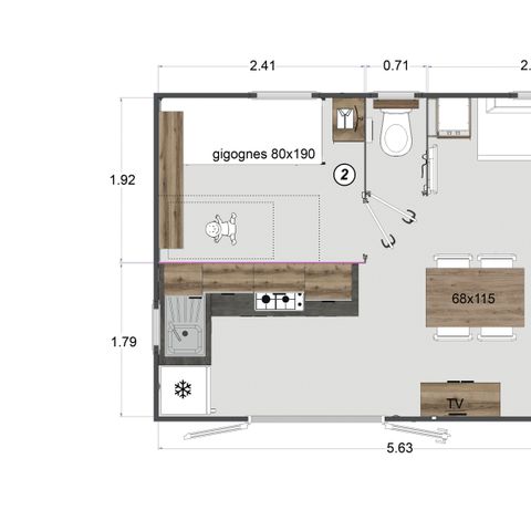 Mobile home 4 persons - Mobile home Lodge 77 Confort plus 2 bedrooms - 30 m² + semi-covered terrace