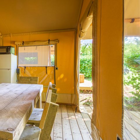 Canvas and wooden tent 5 persons - SLOW LODGE - 2 bedrooms, no bathroom