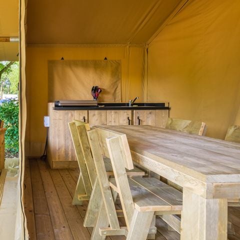 TENTE TOILE ET BOIS 5 personnes - SLOW LODGE - 2 chambres, sans sanitaire