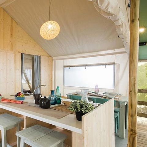 Canvas and wooden tent 4 persons - Country Lodge
