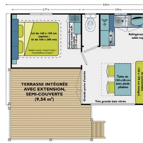 Mobile home 4 persons - 2 bedrooms