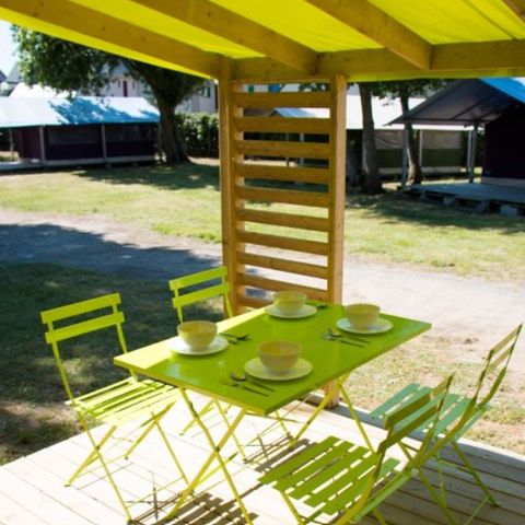 BUNGALOW DE LONA 4 personas - Funflower Standard 23m² (2 habitaciones) incluida terraza cubierta de 7m².