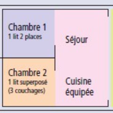 Bungalowzelt 4 Personen - Funflower Standard 23m² (2 Zimmer) davon überdachte Terrasse 7m²