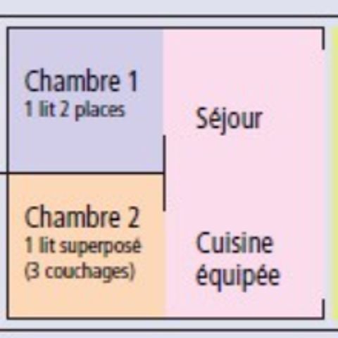 BUNGALOW TOILÉ 4 personnes - Funflower Standard 23m² (2 chambres) dont terrasse couverte 7m²