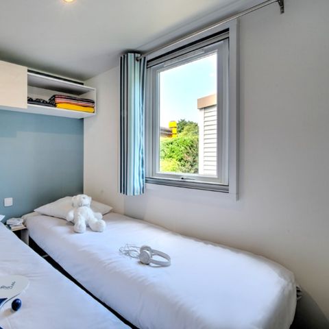 MOBILHOME 6 personas - Homeflower Premium 35m² (3 habitaciones) + CLIM + terraza semicubierta + TV + sábanas + toallas
