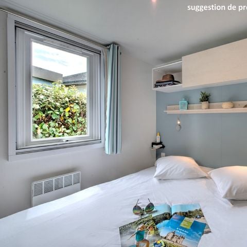 Stacaravan 6 personen - Stacaravan Comfort 35 m² (3 slaapkamers + halfoverdekt terras + TV + LV + Airconditioning)