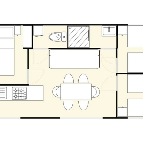 MOBILHEIM 8 Personen - Confort 3 Zimmer 30 m²