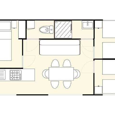 MOBILHOME 8 personnes - Confort 3 chambres 30 m²