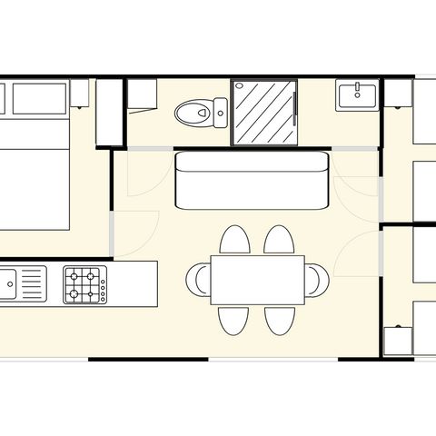 MOBILHOME 8 personnes - Confort 3 chambres 30 m²