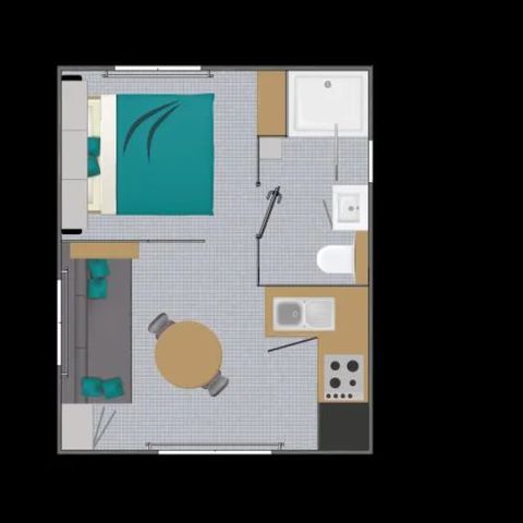 Mobilheim 2 Personen - Le Caprice - Grand Confort 1 Schlafzimmer 20 m²