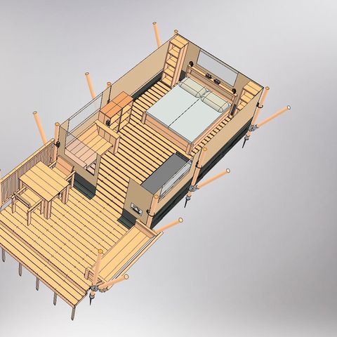Albergue 2 personas - ELEVACIÓN DE LA LONA