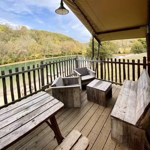 Canvas and wooden tent 5 persons - Tent Safari Bastides 3 Rooms 5 People