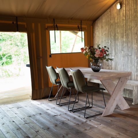Tente en toile et en bois 7 personnes - tente safari de luxe