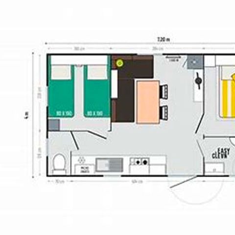 Stacaravan 4 personen - Grand Confort - 2 slaapkamers