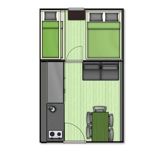 BUNGALOW 4 personas - TRAPPER sin instalaciones sanitarias