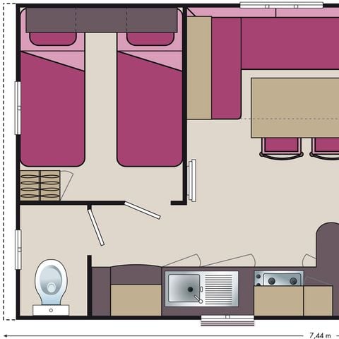 Stacaravan 4 personen - 2 kamers - -premium wijk