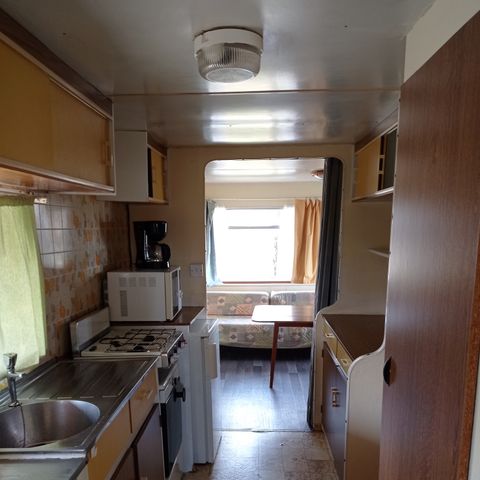 Stacaravan 6 personen - Vintage 2 slaapkamers (verhuurd van zaterdag tot zaterdag van 8/07 tot 26/08) 4 pers.