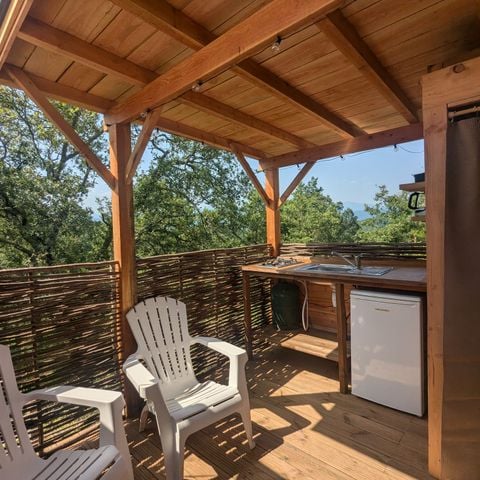 TENTE TOILE ET BOIS 2 personnes - Cabane toilée