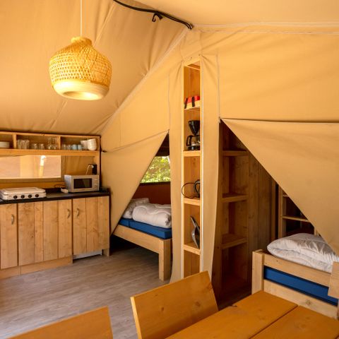 Tente en toile et en bois 5 personnes - Tente safari Sagelat
