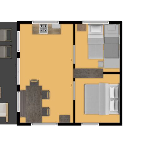 Tente en toile et en bois 5 personnes - Tente safari Sagelat
