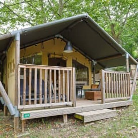 Tente en toile et en bois 5 personnes - Tente safari Sagelat