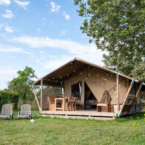 Tente en toile et en bois 5 personnes - Tente safari Sagelat