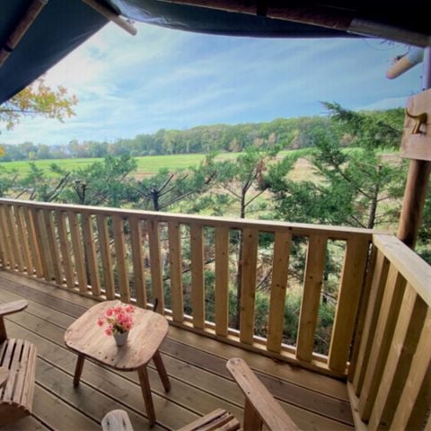 Tente en toile et en bois 5 personnes - Tente Lodge 2 ch