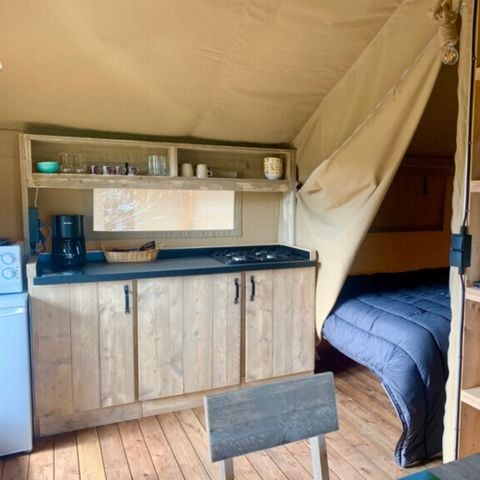 Tente en toile et en bois 5 personnes - Tente Lodge 2 ch