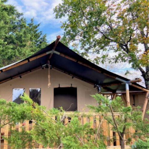 Tente en toile et en bois 5 personnes - Tente Lodge 2 ch
