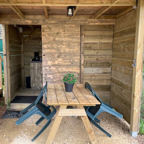Tente en toile et en bois 2 personnes - Tente Lodge 1 chambre sans sanitaires
