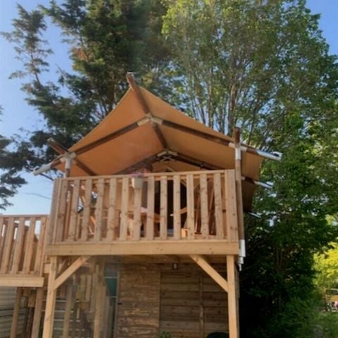 Tente en toile et en bois 2 personnes - Tente Lodge 1 chambre sans sanitaires