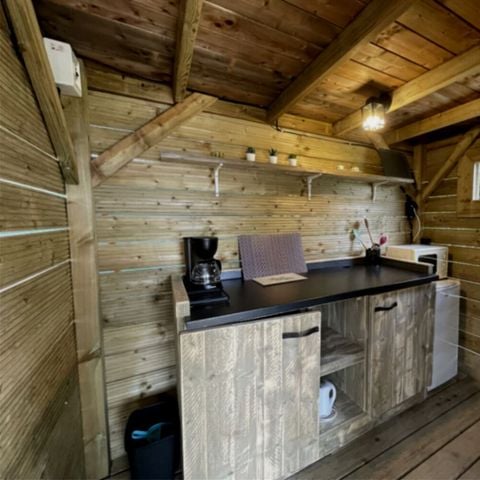 Tente en toile et en bois 2 personnes - Tente Lodge 1 chambre sans sanitaires