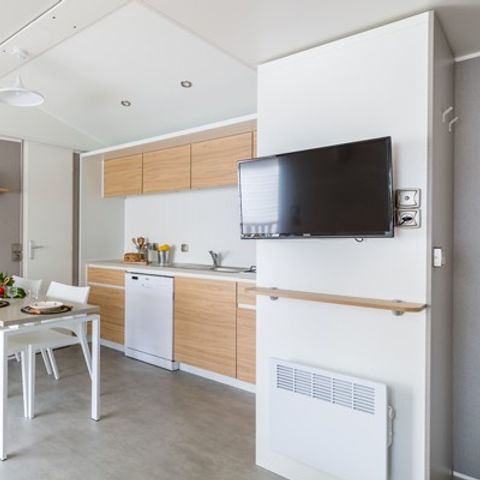 Mobilheim 6 Personen - Premium | 3 Schlafz. | 6 Pers. | Erhöhte Terrasse | TV