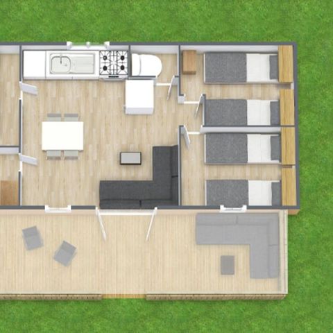 Mobile home 6 persons - Mobile-home | Premium | 3 Bedrooms | 6 Pers. | Lounge Terrace