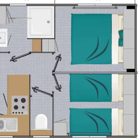 MOBILHOME 4 personnes - Presta+  (Clim+Tv)