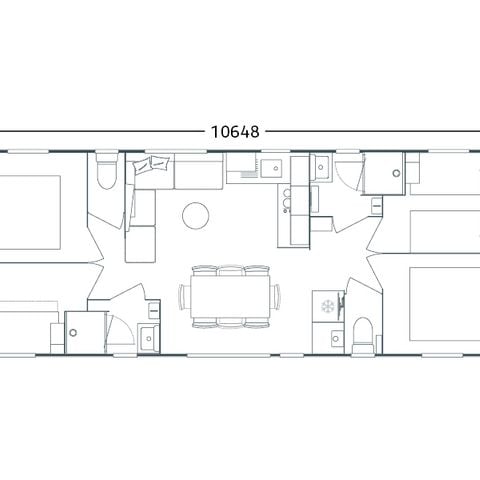 Casa mobile 8 persone - PRESTA + 40 m² - 4 camere da letto, 2 bagni, TV + aria condizionata