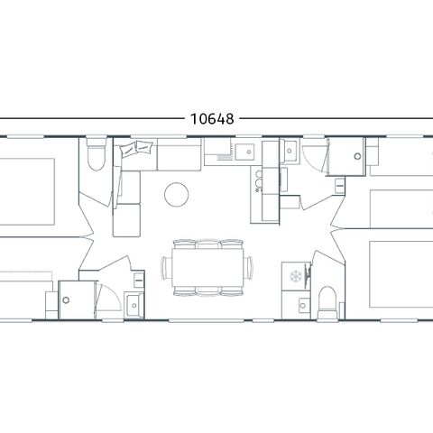 Mobile home 8 persons - PRESTA - 40m² – - 4 bedrooms - 2 bathrooms - TV and air conditioning