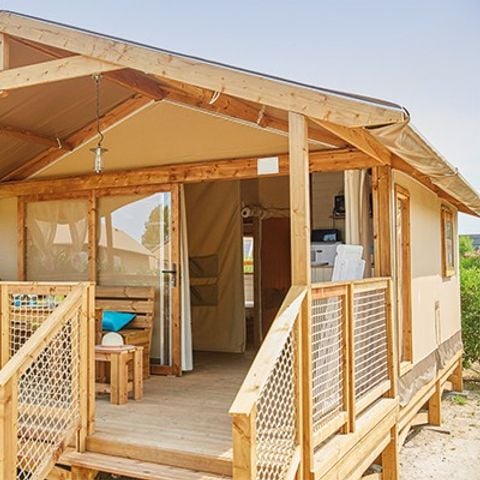 Tente en toile et en bois 5 personnes - Tente Lodge | 2 Ch. | 4/5 Pers. | Sans SDB
