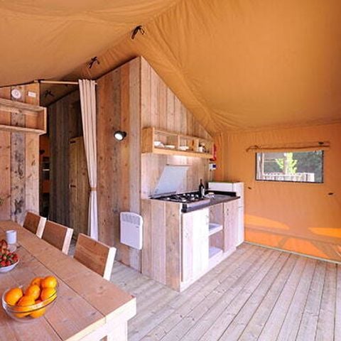 TENTE TOILE ET BOIS 6 personnes - Tente Safari Lodge | 2 Ch. | 6 Pers. | 1 SDB