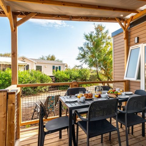 Mobile home 6 persons - Mobile-home | Comfort | 2 Bedrooms | 4/6 Pers. | Raised terrace | Air-con.