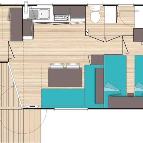 MOBILHOME 5 personnes - Mobile-home 2 chambres 4/5 personnes, 25m²
