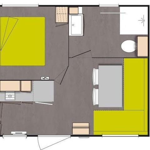 MOBILHOME 3 personnes - Mobile-home 1 chambre pour 2/3 personnes