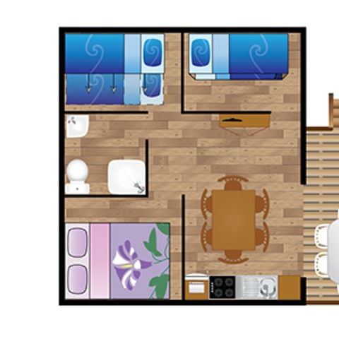 TIENDA DE LONA Y MADERA 6 personas - ULIA Lodge (sobre pilotes)