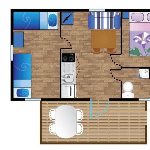 Stacaravan 4 personen - Stacaravan JAIZKIBEL*** voor 4 personen
