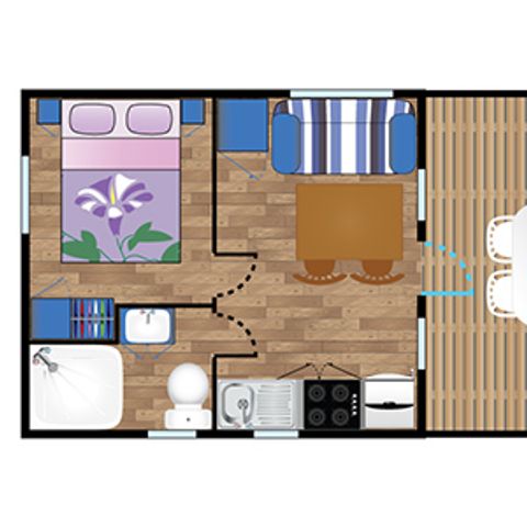 Stacaravan 2 personen - Mobile-home EREBY**** voor 2 personen