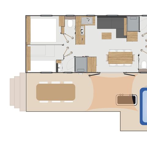 MOBILHOME 8 personas - LUXURY LOKIZ (con SPA y ropa de cama incluida)