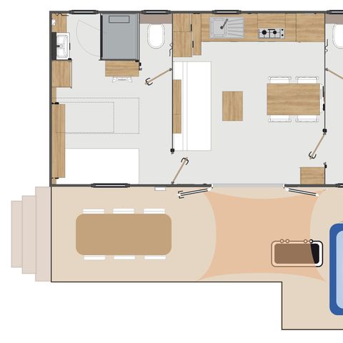 MOBILHOME 4 personas - ANDIA DE LUJO (con spa y ropa de cama incluida)