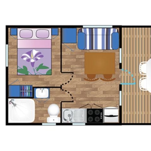 BUNGALOW 2 personnes - Mobile-Home EREBY**** 2 personnes