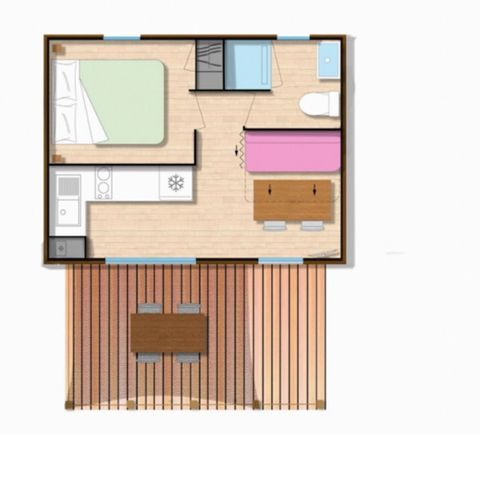 Stacaravan 2 personen - Mobile-Home ORHY**** 2 slaapplaatsen
